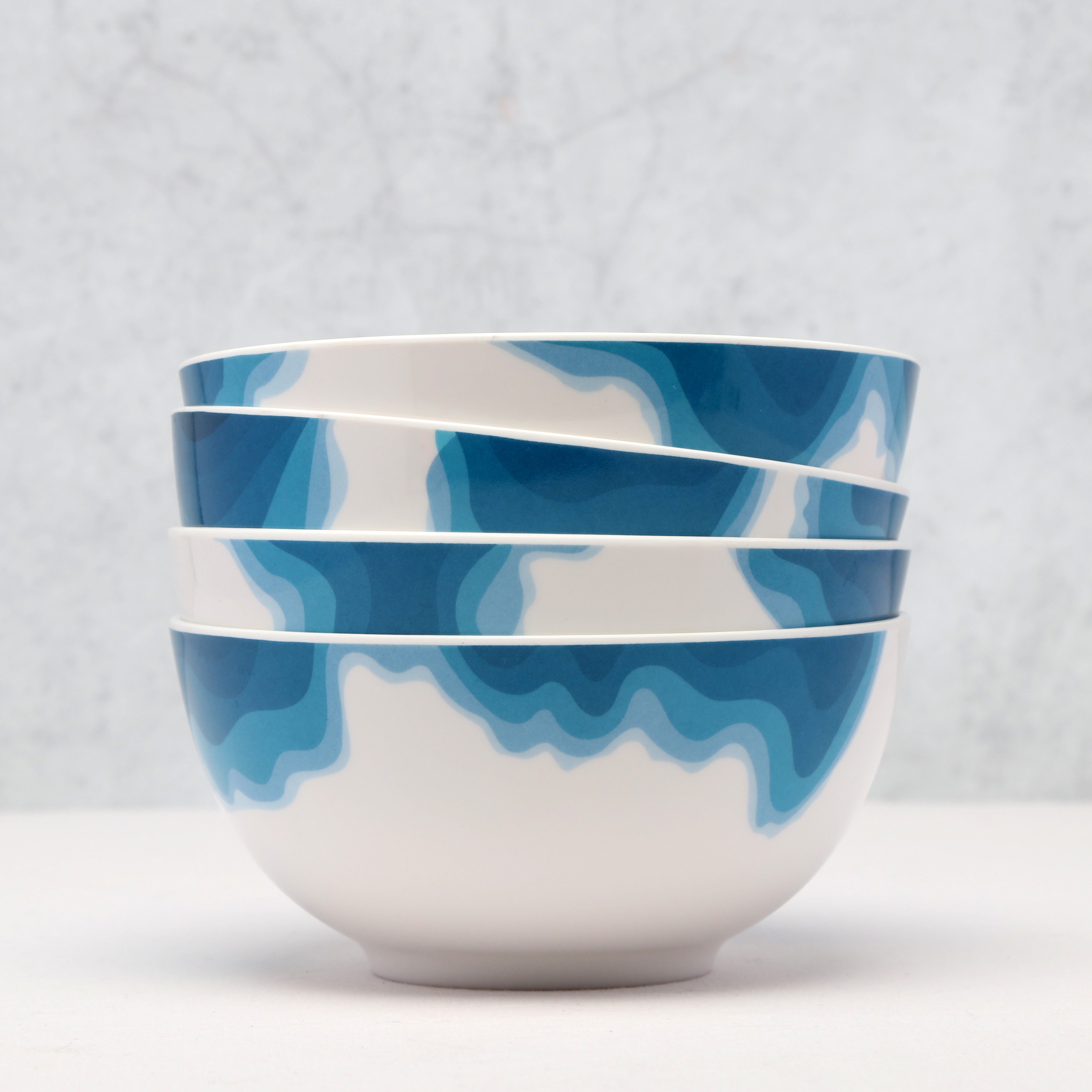 Stacked Rick Stein Melamine Bowls side view