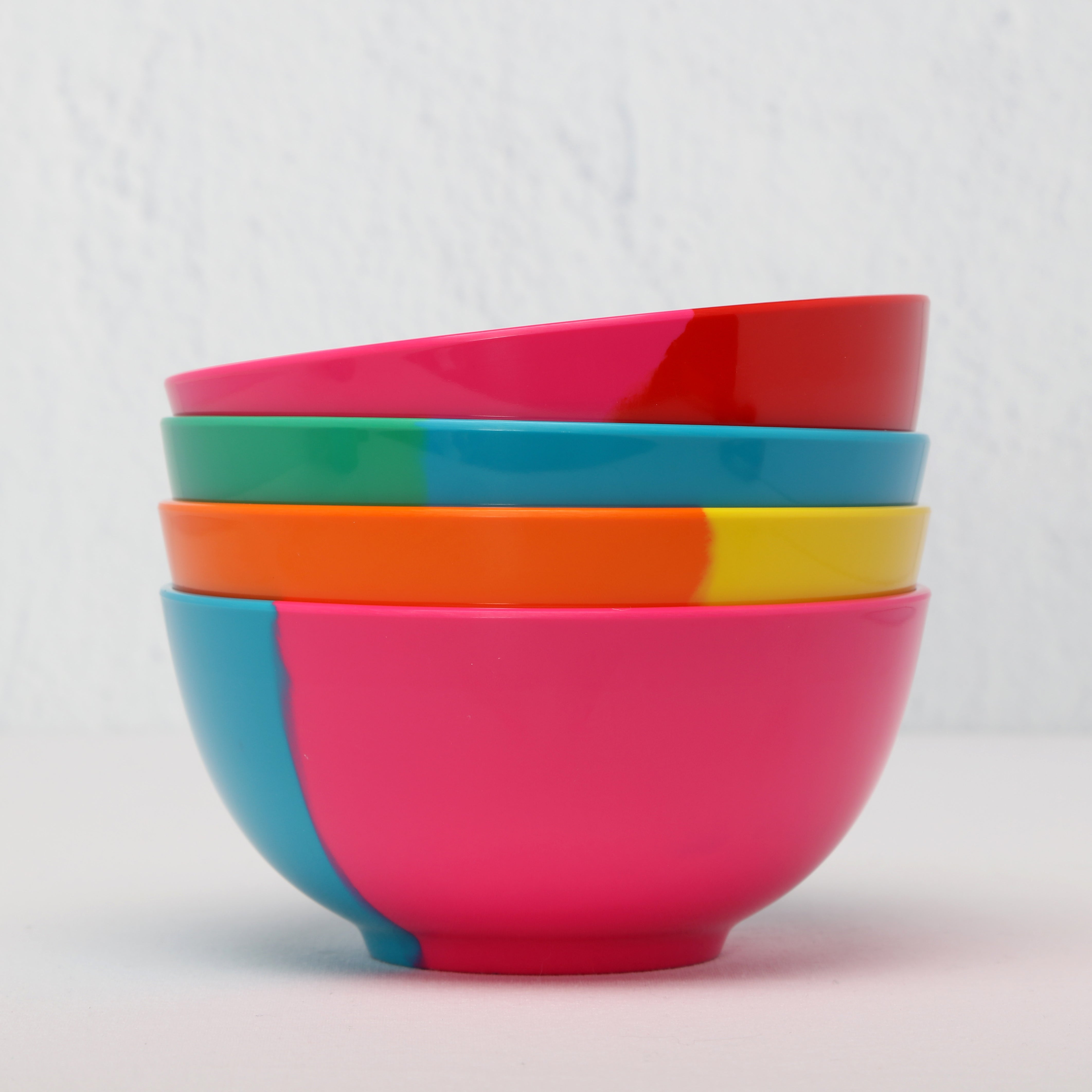 Side view of Prue Leith Melamine bowls stacked